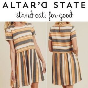 Womens Altard State Amayah Harvest Striped Fit & Flare Dress - Sz S